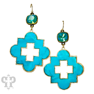 Bright color clover shape earring, Austrian crystal