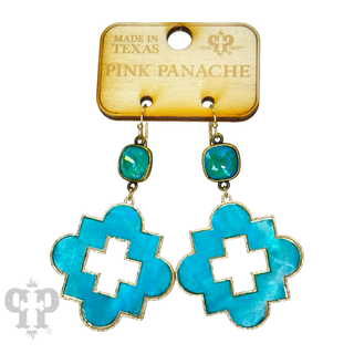Bright color clover shape earring, Austrian crystal
