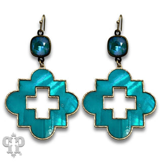 Bright color clover shape earring with crystals from Swarovski®- LC