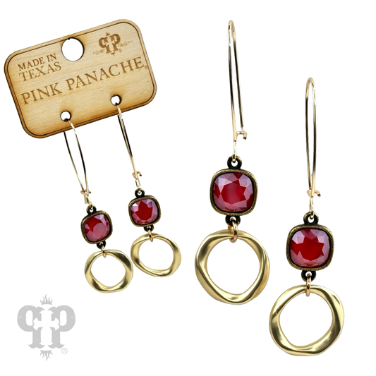 Red crystal earring