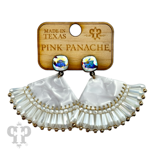 Acrylic fan earring with Austrian crystal