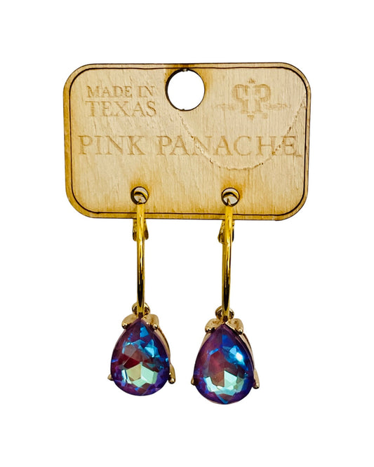 Rhinetone teardrop hoop earring