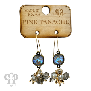 Bead cluster dangle earring with Austrian crystal
