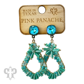 Flute beaded teardrop earring with Austrian crystal