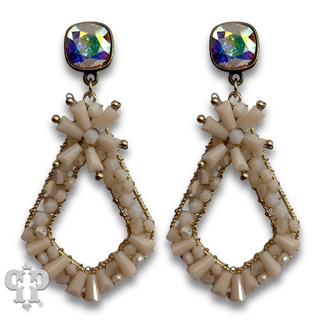 Flute beaded teardrop earring with crystals from Swarovski®- LC