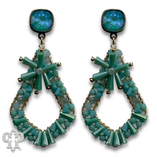 Flute beaded teardrop earring with crystals from Swarovski®- LC