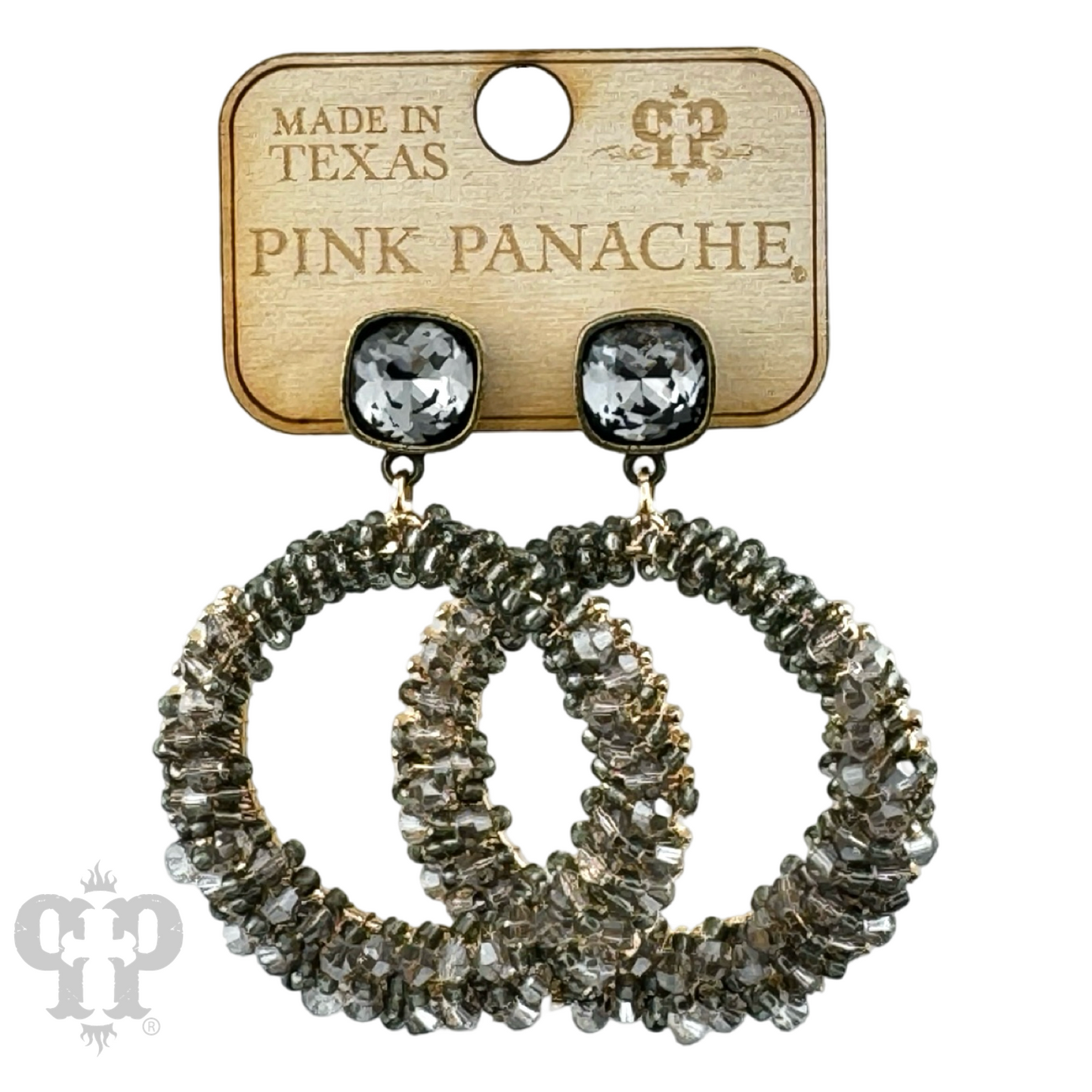Bicone bead wrapped dangle earring with Austrian crystal