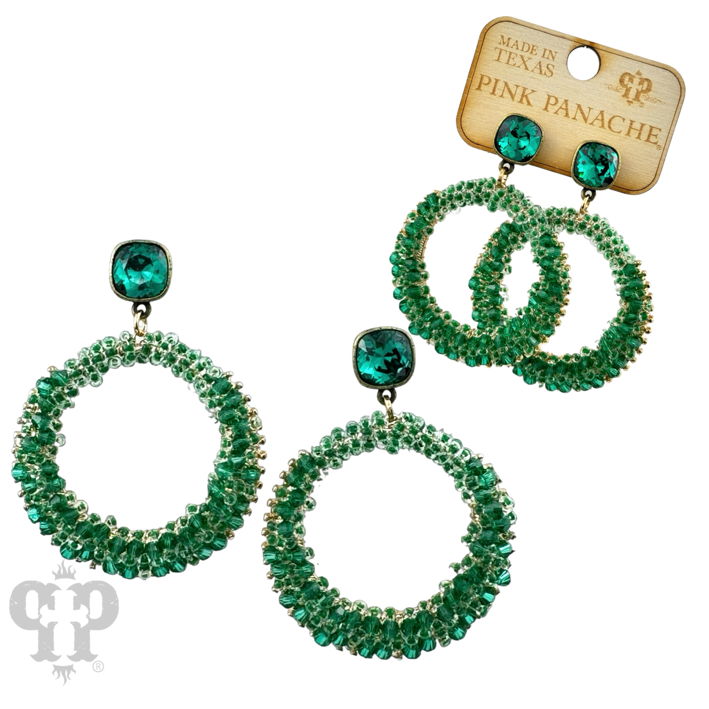 Bicone bead wrapped dangle earring with Austrian crystal
