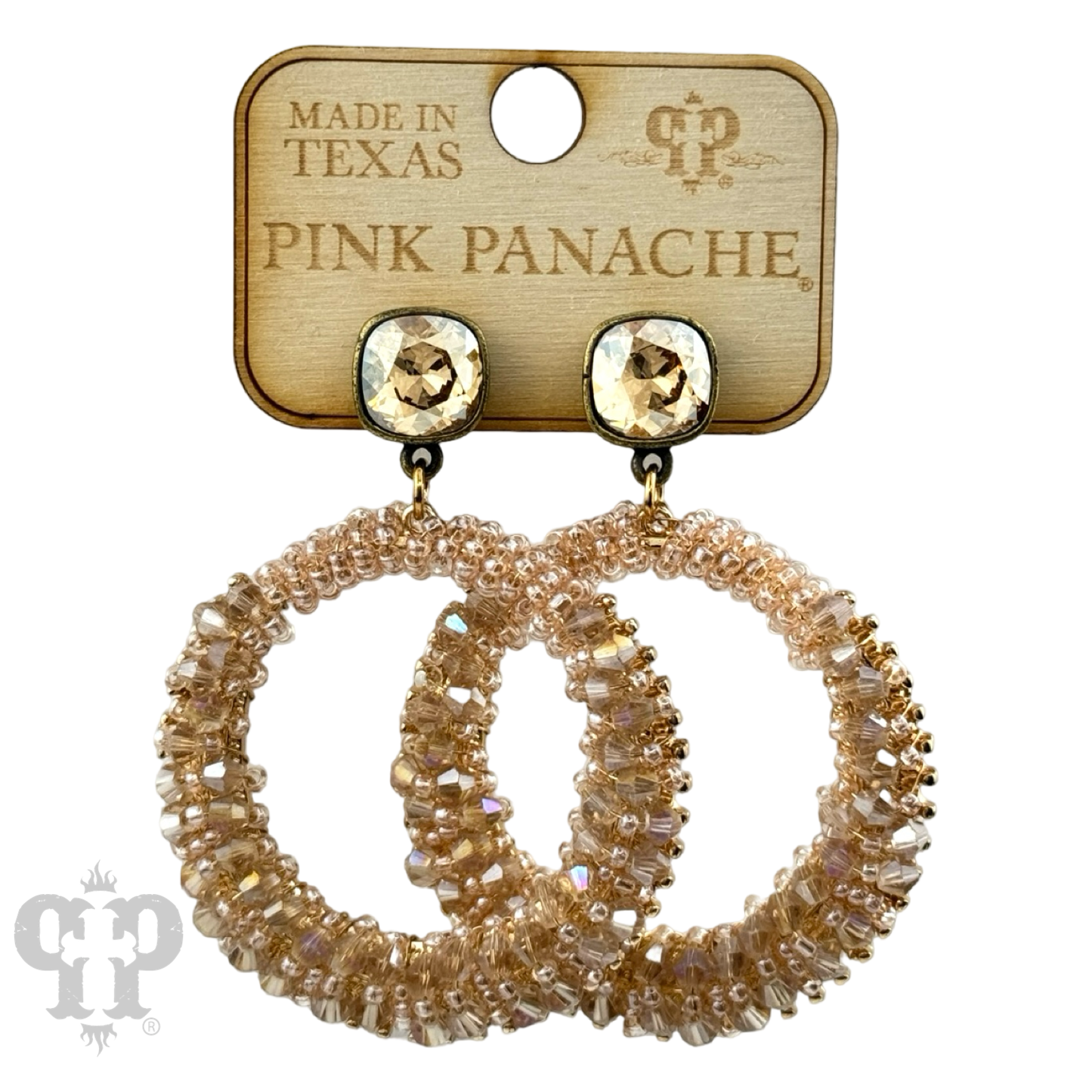 Bicone bead wrapped dangle earring with Austrian crystal
