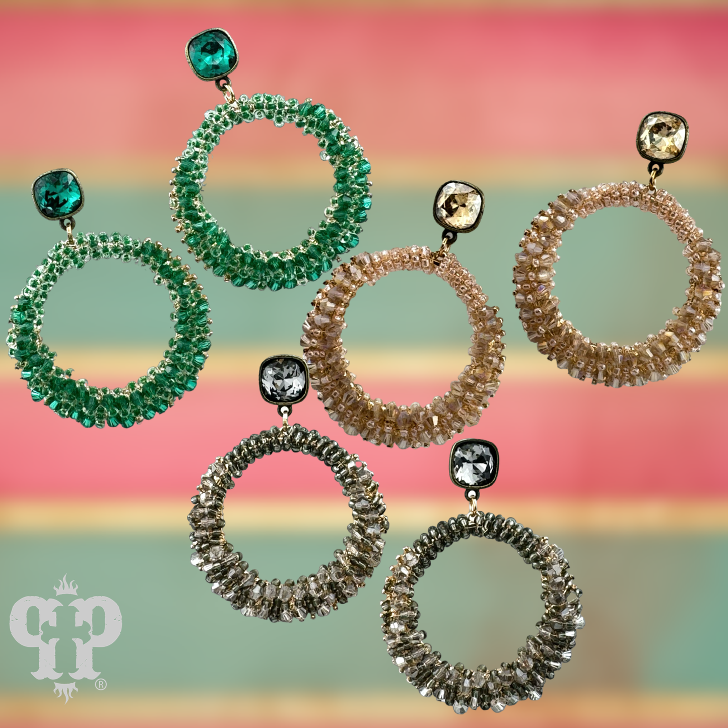 Bicone bead wrapped dangle earring with Austrian crystal
