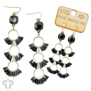 Triple fluted bead earring, Austrian crystal