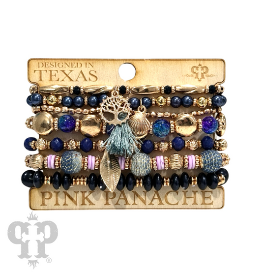 Beaded charm bracelet set
