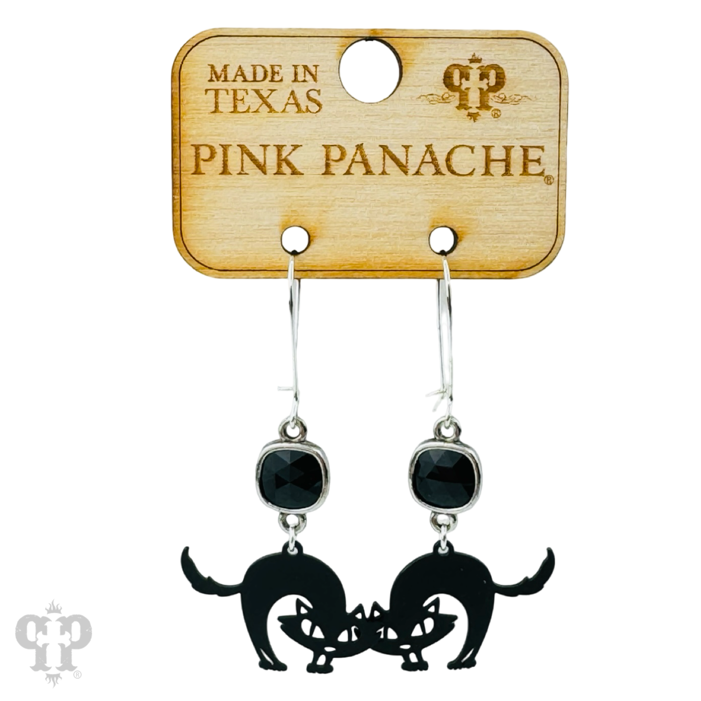 Spooky cat earring with Austrian crystal
