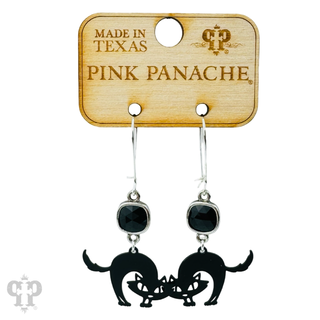 Spooky cat earring with Austrian crystal
