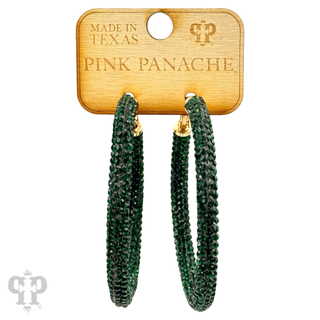 Large pave mesh hoop earring