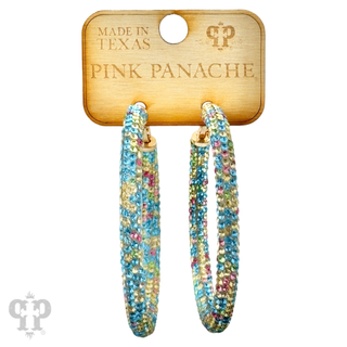 Large pave mesh hoop earring
