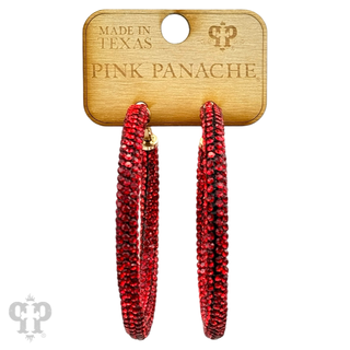 Large pave mesh hoop earring