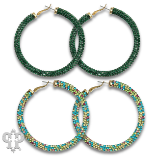 Large pave mesh hoop earring - LC