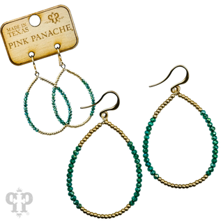 Faceted and round color bead teardrop earrings