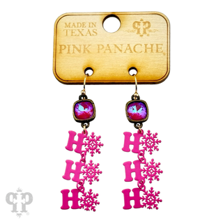 HoHoHo and snowflake word earring, Austrian crystal