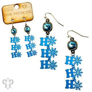 HoHoHo and snowflake word earring, Austrian crystal