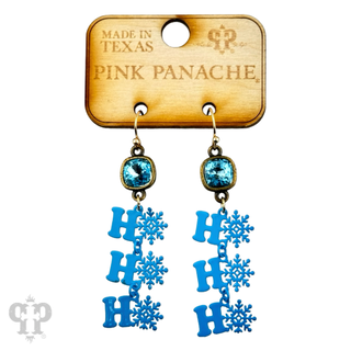 HoHoHo and snowflake word earring, Austrian crystal