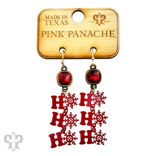 HoHoHo and snowflake word earring, Austrian crystal