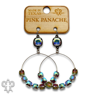 Faceted square coin bead with crystals from Swarovski®