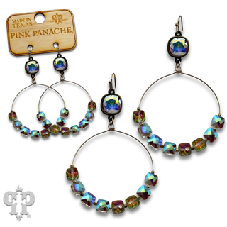 Faceted square coin bead with crystals from Swarovski®