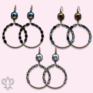 Flat oval and round bead circle with crystals from Swarovski®- LC