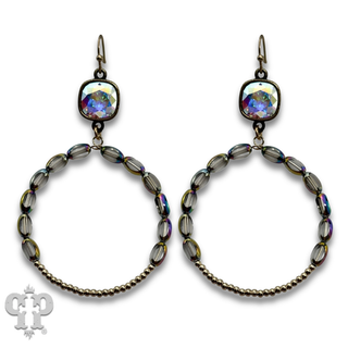 Flat oval and round bead circle with crystals from Swarovski®- LC