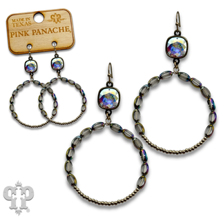 Flat oval and round bead circle with crystals from Swarovski®- LC
