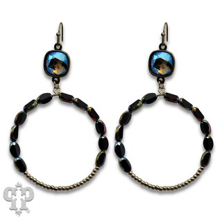 Flat oval and round bead circle with crystals from Swarovski®- LC