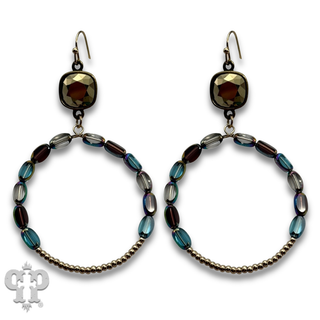 Flat oval and round bead circle with crystals from Swarovski®- LC
