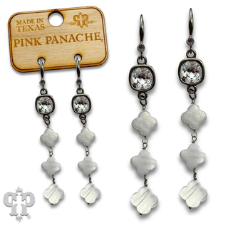 Iridescent pearl clover shape earring crystals from Swarovski®
