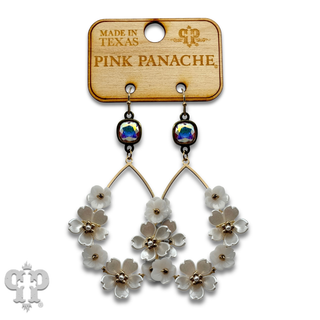 Iridescent pearl charm teardrop earring with crystals from Swarovski®