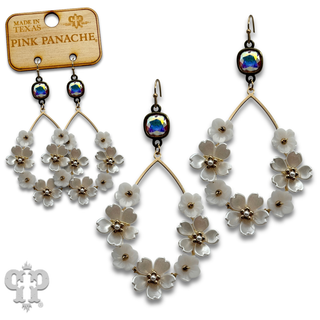 Iridescent pearl charm teardrop earring with crystals from Swarovski®