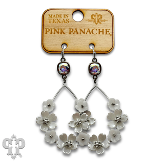 Iridescent pearl charm teardrop earring with crystals from Swarovski®