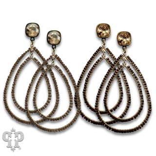 Double teardrop earring with with crystals from Swarovski® - LC