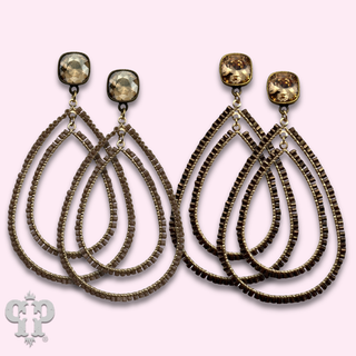 Double teardrop earring with with crystals from Swarovski® - LC