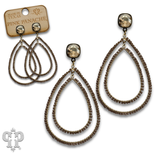Double teardrop earring with with crystals from Swarovski® - LC