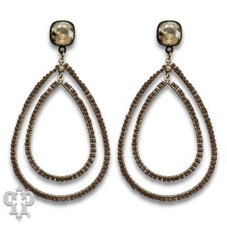 Double teardrop earring with with crystals from Swarovski® - LC