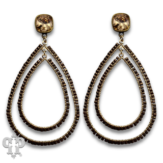 Double teardrop earring with with crystals from Swarovski® - LC