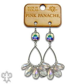 Iridescent finish crystal teardrop earring, Austrian crystal