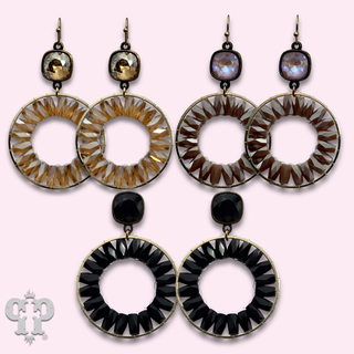 Faceted tube bead circle earring with crystals from Swarovski®- LC