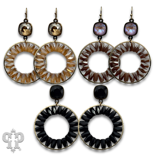 Faceted tube bead circle earring with crystals from Swarovski®- LC