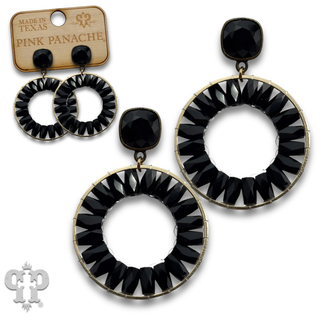 Faceted tube bead circle earring with crystals from Swarovski®- LC