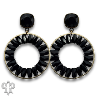 Faceted tube bead circle earring with crystals from Swarovski®- LC