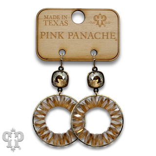 Faceted tube bead circle earring with crystals from Swarovski®- LC