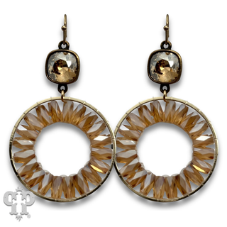 Faceted tube bead circle earring with crystals from Swarovski®- LC